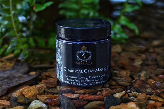 Zyien's Virtue Charcoal Clay Masque with Brush